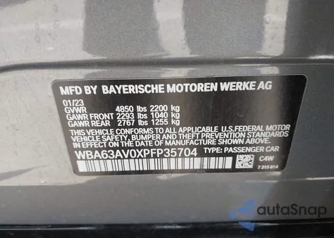 2023 BMW 430I Gran Coupe из США, поврежденный, VIN WBA63AV0XPFP35704